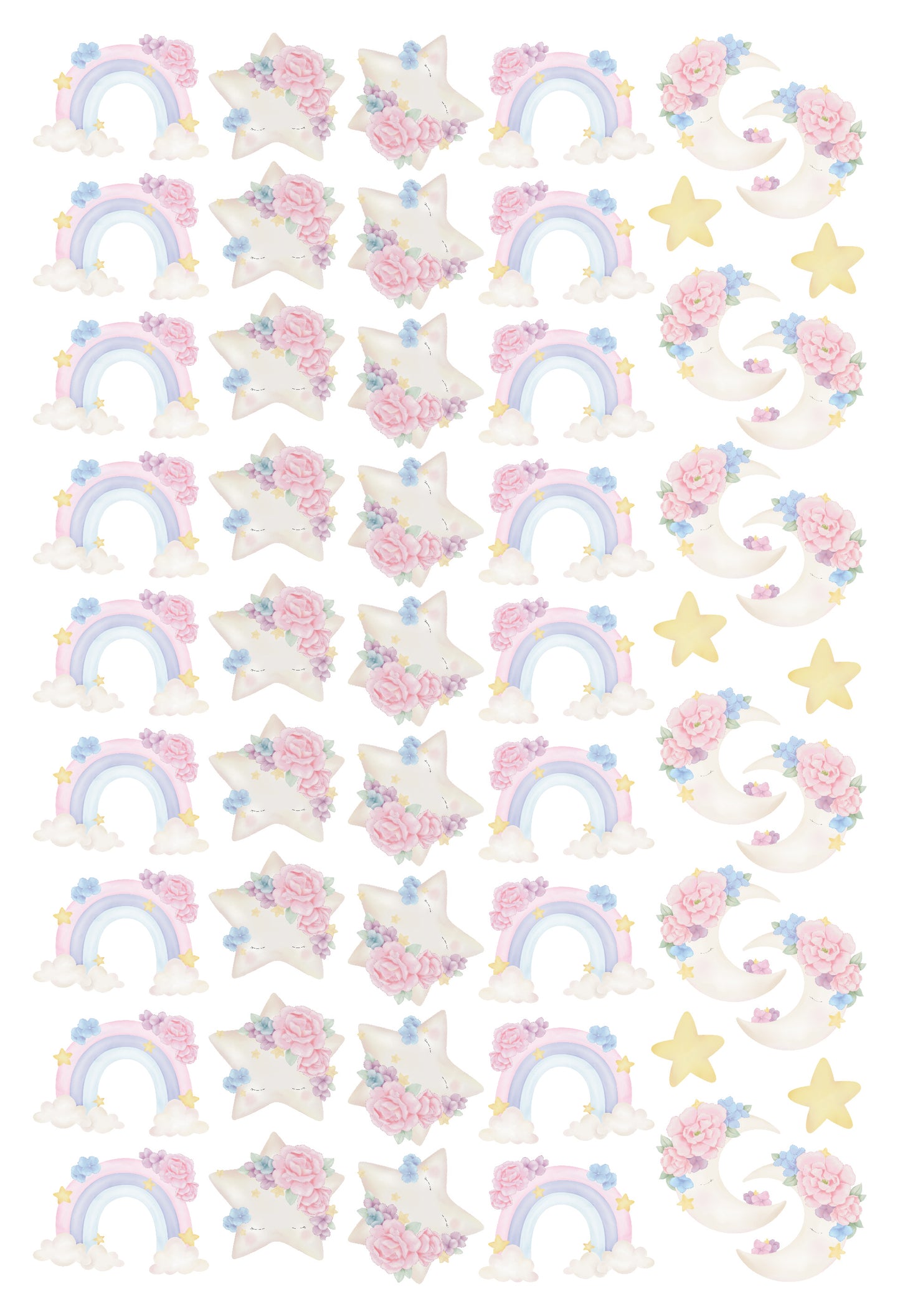 Watercolour Unicorn & Rainbow Wallstickers