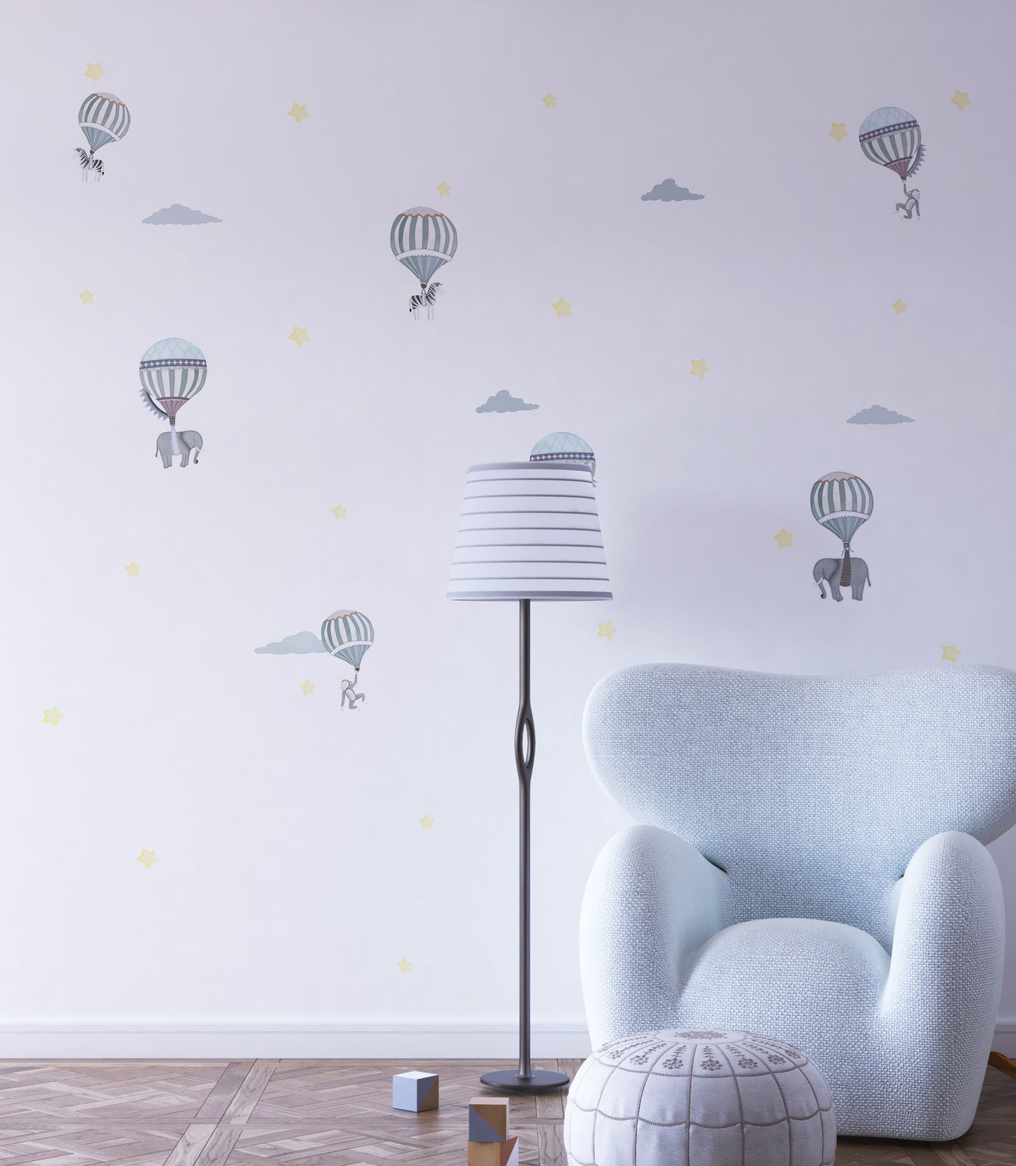 Watercolour Balloon Safari Wallstickers