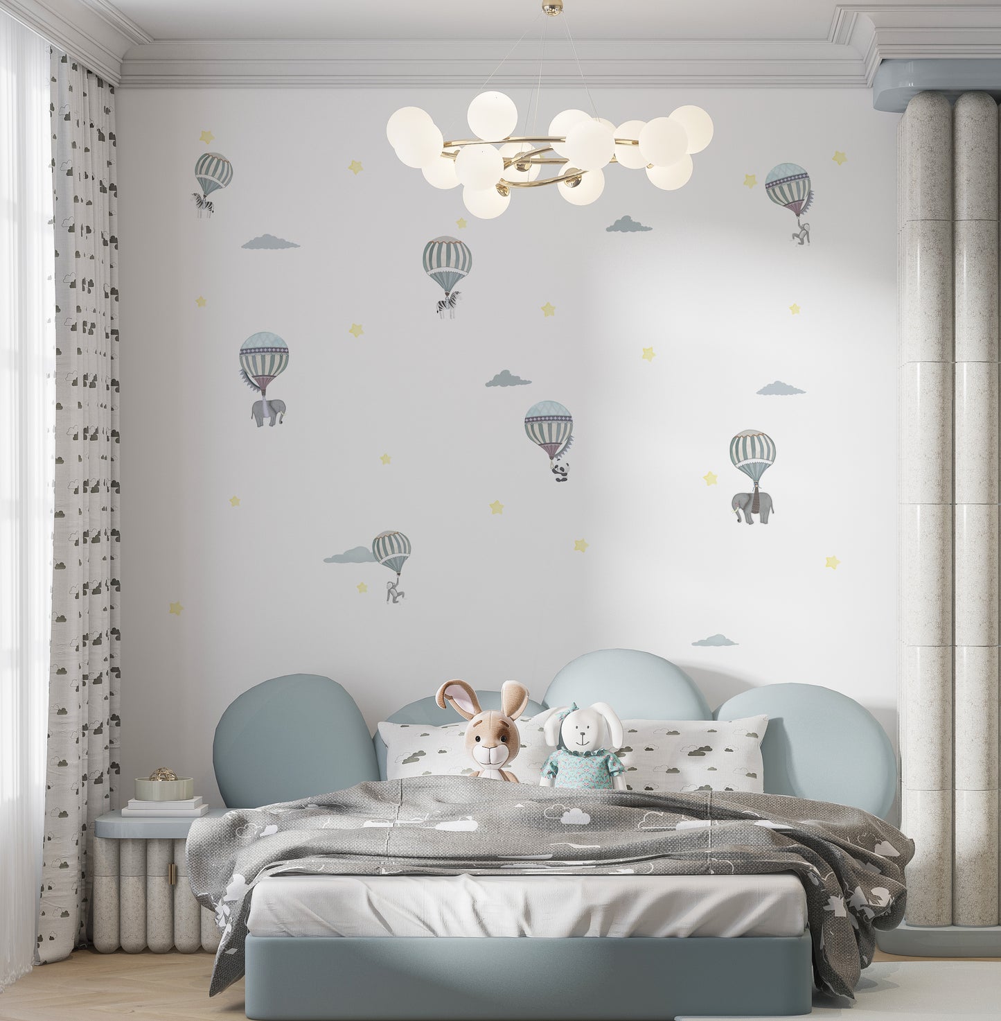 Watercolour Balloon Safari Wallstickers