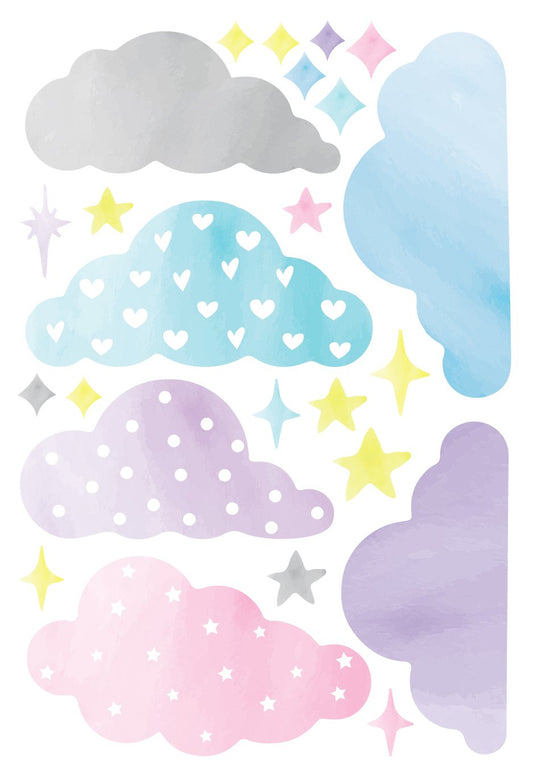 Pink Watercolour Cloud Wallstickers