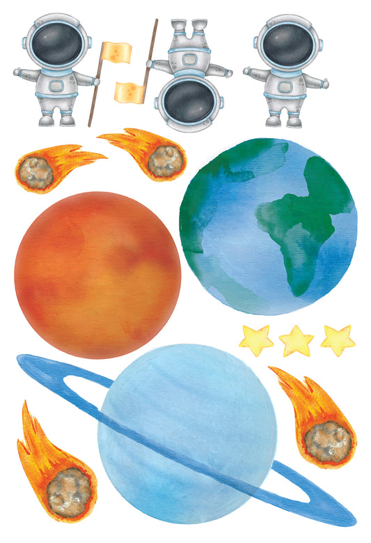 Watercolour Solar System Wallstickers