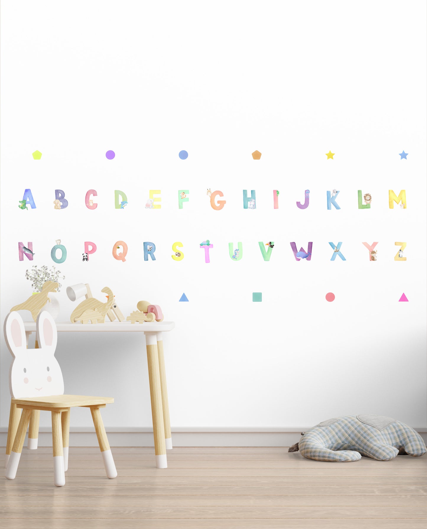 Watercolour Animal Alphabets Wallstickers