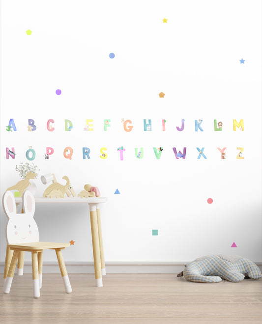 Watercolour Animal Alphabets Wallstickers