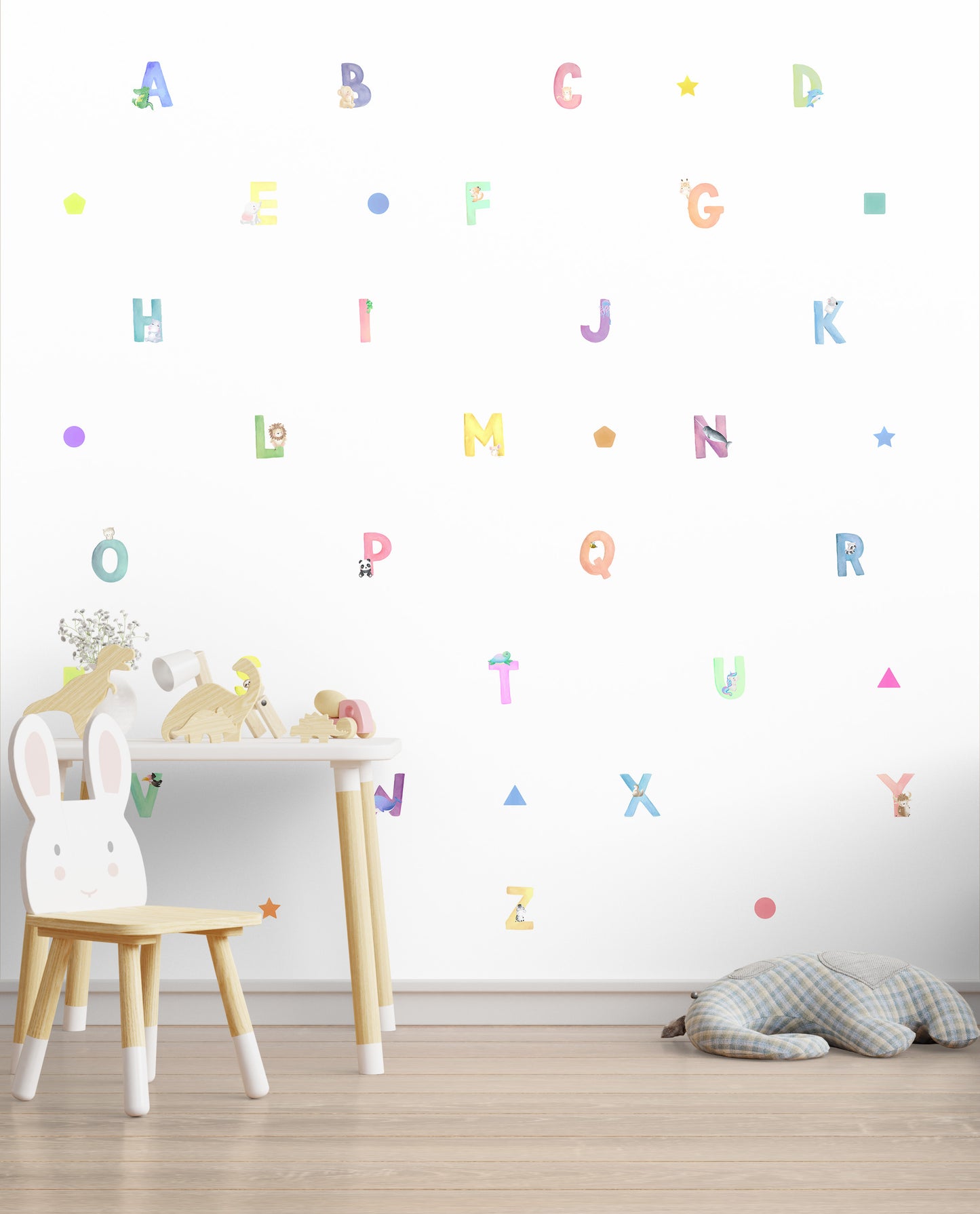 Watercolour Animal Alphabets Wallstickers