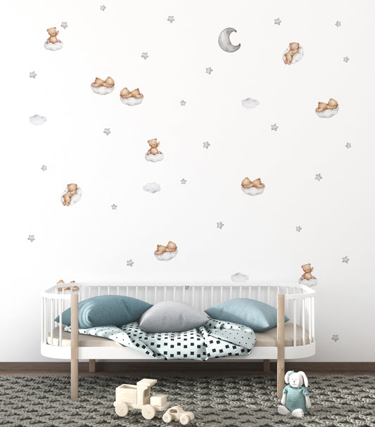 Watercolour Sleepy Bear Wallstickers