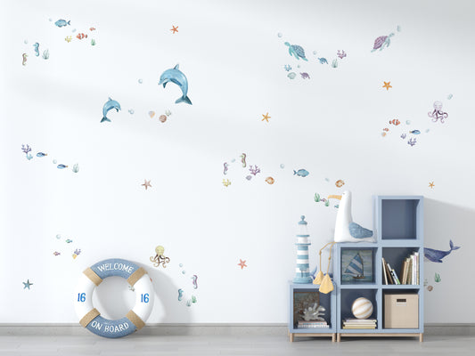 Watercolour Water World Wallstickers